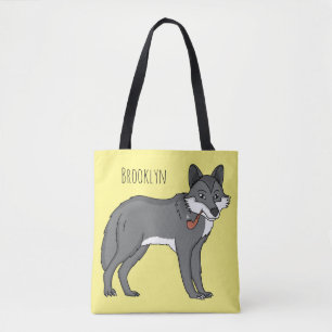 Grauwolf mit Pipe-Cartoon-Abbildung