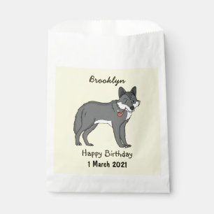 Grauwolf mit Pipe-Cartoon-Abbildung Geschenktütchen