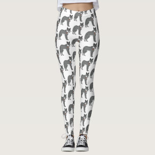 Grauwolf mit Pipe-Cartoon-Abbildung Leggings