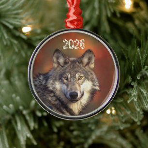 Grauwolf-Schmuck Ornament Aus Metall