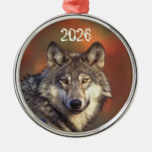 Grauwolf-Schmuck Ornament Aus Metall