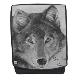 Grauwolf-Wildportrait Malwölfe Rucksack