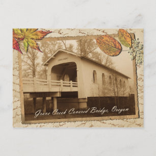 Grave Creek Covered Bridge, Sunny Valley, OR Postkarte