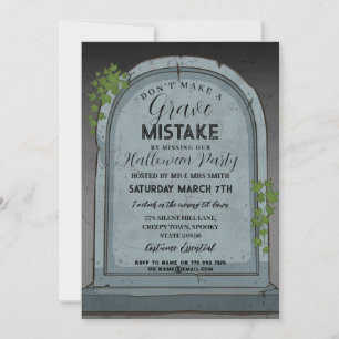 Grave Mistake Graveyard Gothic Halloween Einladung