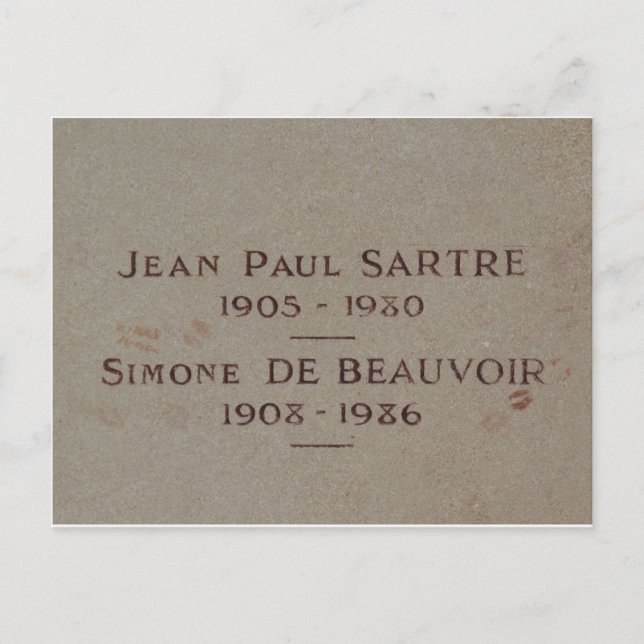 Grave von Simone de Beauvoir und Jean-Paul Sartre Postkarte (Vorderseite)