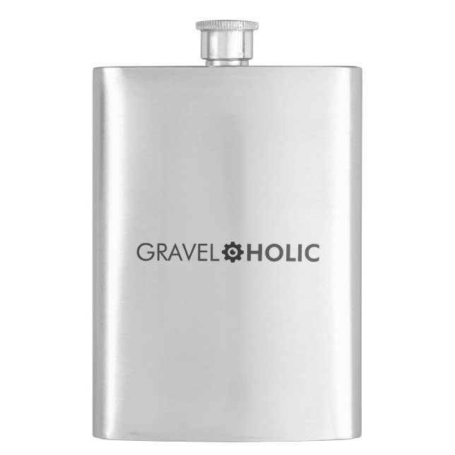 Gravelaholic Gravel Cycling Flachmann (Vorderseite)