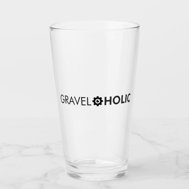 Gravelaholic Gravel Cycling Glas (Vorderseite)