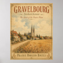 Gravelbourg Saskatchewan Vintage Reiseposter