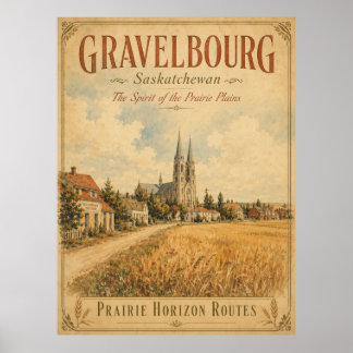 Gravelbourg Saskatchewan Vintage Reiseposter Poster
