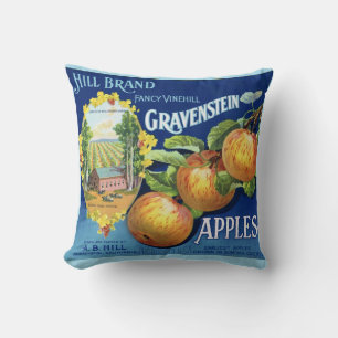 Gravenstein Apfel Vintage Etikett Kissen