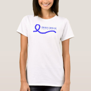 Graves Disease Awareness Blue Ribbon Beads T-Shirt