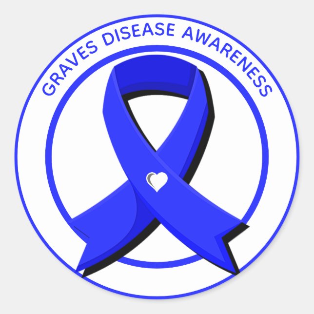 Graves Disease Awareness Heart Runder Aufkleber (Vorderseite)