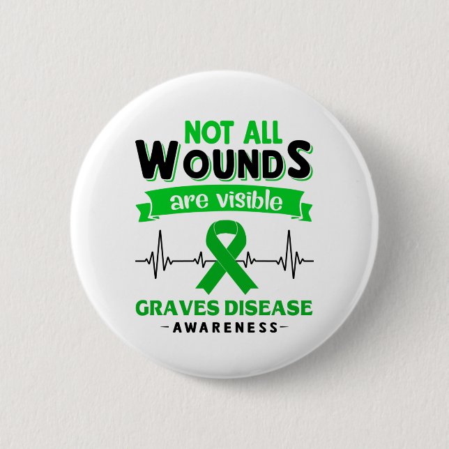 Graves Disease Awareness Month Ribbon Geschenke Button (Vorderseite)