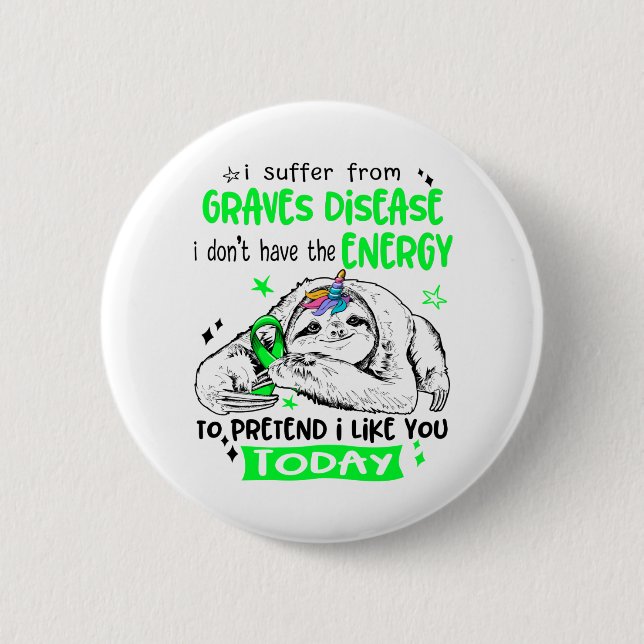 Graves Disease Awareness Month Ribbon Ohrts Button (Vorderseite)