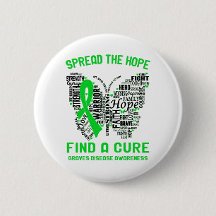 Graves Disease Awareness Month Ribbon Ohrts Button