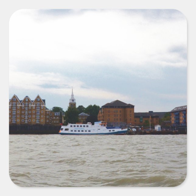 Gravesend in Kent. Quadratischer Aufkleber (Vorderseite)