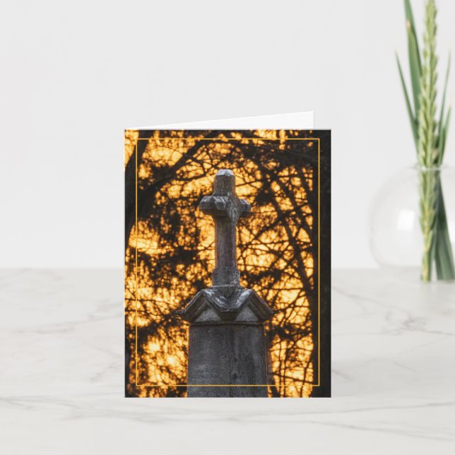 Gravestone Cross mit Sunset Karte (Vorderseite)