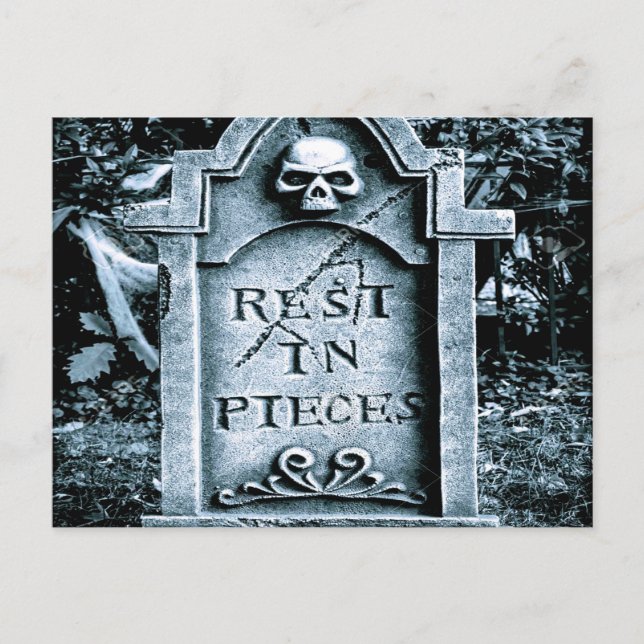 Gravestone Grave Halloween Postkarte (Vorderseite)