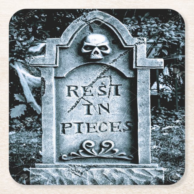 Gravestone Grave Halloween Rechteckiger Pappuntersetzer (Vorderseite)