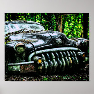 Graveyard Classic Car   Buick Roadmaster Poster