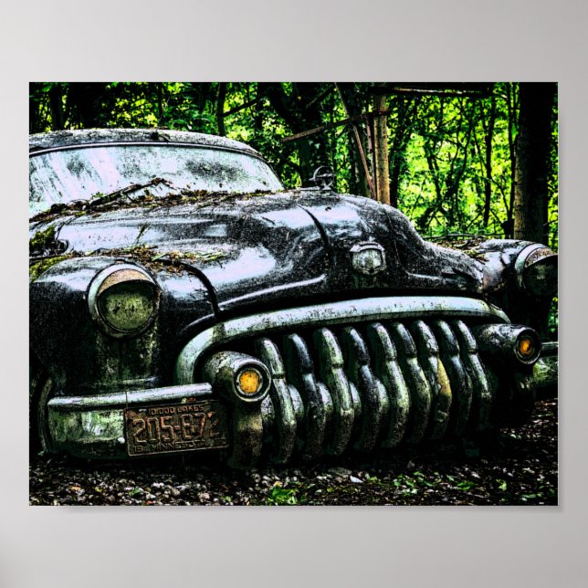 Graveyard Classic Car | Buick Roadmaster Poster (Vorne)