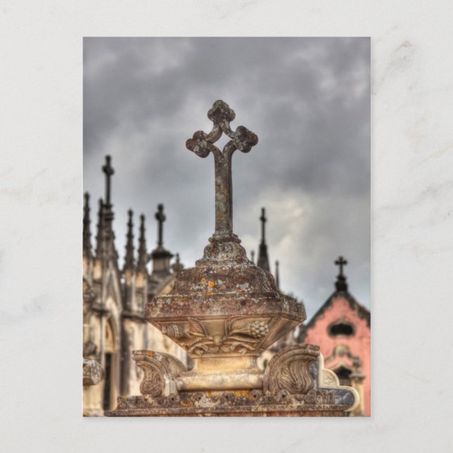 Graveyard Cross nah-up, Portugal Postkarte (Vorderseite)