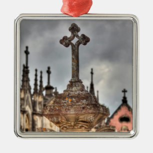 Graveyard Cross nah-up, Portugal Silbernes Ornament