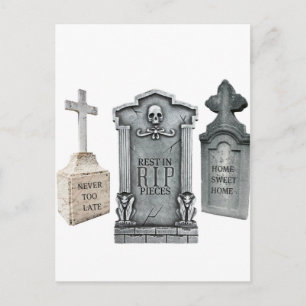 GRAVEYARD EPITAPHS FUNNY GRABSTEIN DRUCKEN POSTKARTE