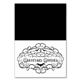 Graveyard Goodies Vintag Halloween Food Zelt Tischnummer