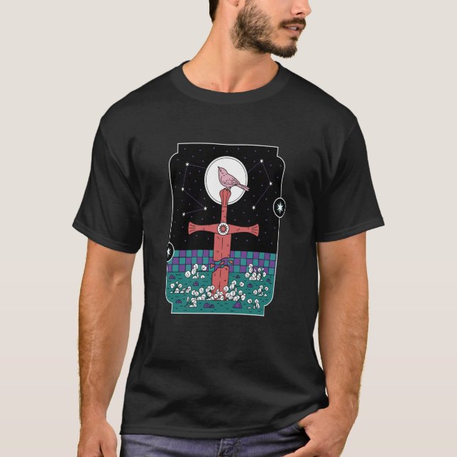 Graveyard Grave Bird Night T-Shirt (Vorderseite)