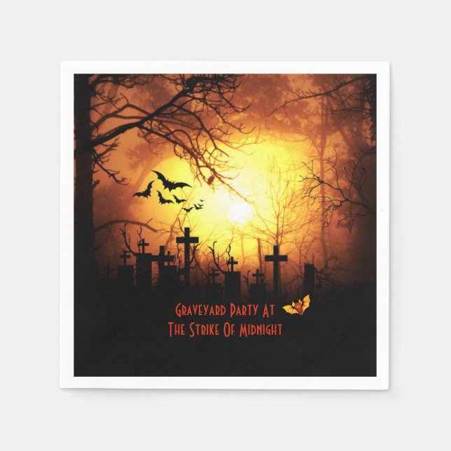 Graveyard-Party Halloween Serviette (Vorderseite)