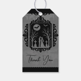 Graveyard Vows Black & Gray Gothic Wedding Geschenkanhänger