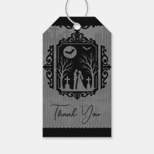 Graveyard Vows Black & Gray Gothic Wedding Geschenkanhänger