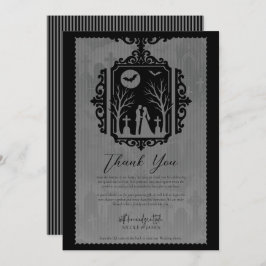 Graveyard Vows Black & Gray Gothic Wedding RSVP Einladung