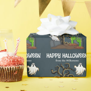 Graveyard Zombie und Geister Niedliches Halloween- Geschenkpapier