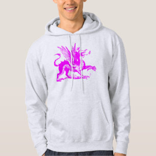 Gravieren von Drachen - Magenta Hoodie