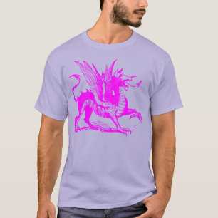 Gravieren von Drachen - Magenta T-Shirt