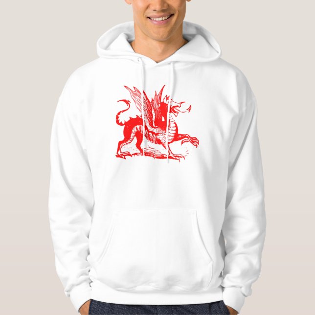 Gravieren von Drachen - Rot Hoodie (Vorderseite)