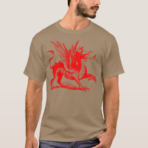 Gravieren von Drachen - Rot T-Shirt