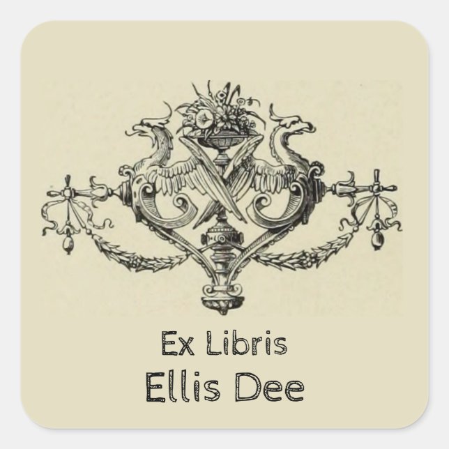 GravierExposition Universelle Buchzeichen 1900 Quadratischer Aufkleber (Vorderseite)