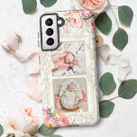 Graviert Rosa Wasserfarbe Girly Floral Zwei-Foto Samsung Galaxy Hülle<br><div class="desc">Girly und sehr feminin Design mit Vorlage für zwei quadratische Fotos zentriert auf einem zarten gravierten Blumenrand mit zwei Eckbespannungen aus rosa Rosen und Pionieren auf leichtem ecru Hintergrund. Optionale Blumengrafiken können verschoben,  verändert oder entfernt werden.</div>