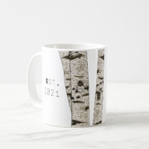 Gravierte Birch Tree Kaffee-Tasse Kaffeetasse