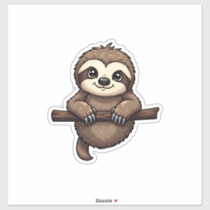 Graviertes Faultier-T-Shirt Vintage-Tierkunst (2) Aufkleber