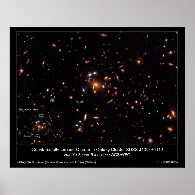 GravitationellLagedQuasarInGalax Poster (Vorne)