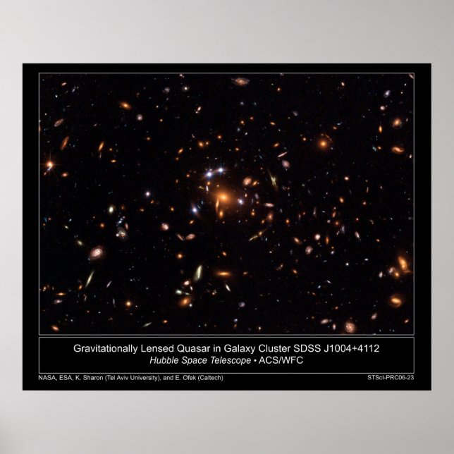 GravitationellLagedQuasarInGalax Poster (Vorne)