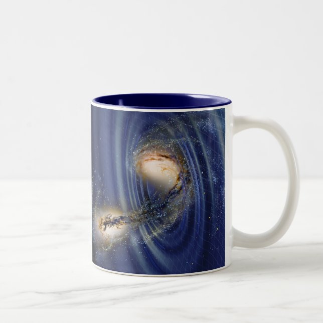 Gravitationswellen-Tasse Zweifarbige Tasse (Rechts)
