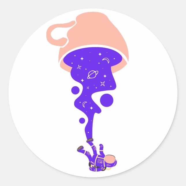Gravity Cup Astronaut Galaxy Stars Space Sticker (Vorderseite)