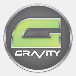 Gravity-Logo-Aufkleber Runder Aufkleber