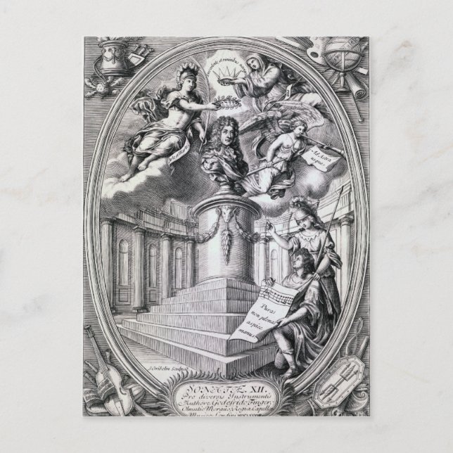 Gravur für Gottfried Finger, 1688 Postkarte (Vorderseite)