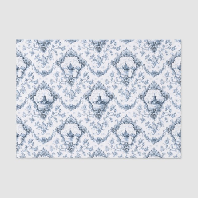 Gravur mit Blütenzange mit Windmühle und blaue Boo Seidenpapier (Vorderseite)